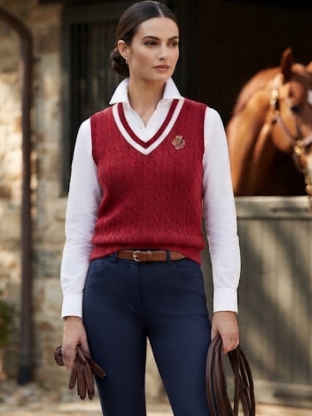 Ralph Lauren Red Logo Vest Made n Hong Kong